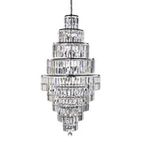 Searchlight Empire Chrome 13 Light Chandelier Crystal Coffin Drops - Comet Lighting