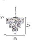 Searchlight Empire Chrome 5 Light Chandelier Crystal Drops - Comet Lighting