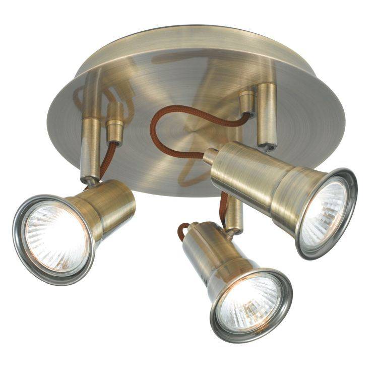 Searchlight Eros Brass 3 Light Ceiling Spotlight - Comet Lighting