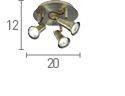 Searchlight Eros Brass 3 Light Ceiling Spotlight - Comet Lighting