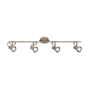Searchlight Eros Brass 4 Light Ceiling Spotlight - Comet Lighting
