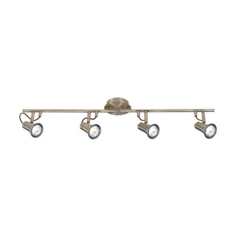 Searchlight Eros Brass 4 Light Ceiling Spotlight - Comet Lighting