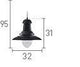 Searchlight Fisherman Black Ceiling Light Glass Shade - Comet Lighting