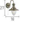 Searchlight Fisherman Brass Wall Light Glass Shade - Comet Lighting