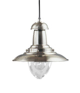 Searchlight Fisherman Ceiling Light Glass Shade Silver - Comet Lighting