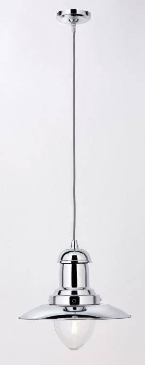 Searchlight Fisherman Chrome Ceiling Light Glass Shade - Comet Lighting