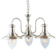 Searchlight Fisherman Silver 3 Light Fitting Seeded Glass Shades - Comet Lighting