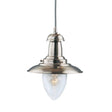 Searchlight Fisherman Silver Ceiling Light Seeded Glass Shade - Comet Lighting