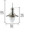 Searchlight Fisherman Silver Ceiling Light Seeded Glass Shade - Comet Lighting