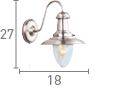 Searchlight Fisherman Silver Wall Light Glass Shade - Comet Lighting