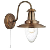 Searchlight Fisherman Wall Light Glass Shade Copper - Comet Lighting