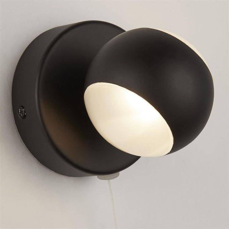 Searchlight Flare Bathroom Wall Light - Black Metal & Acid Glass| IP44 - Comet Lighting