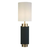 Searchlight Flask Table Lamp - Dark Green & Antique Brass| White Shade - Comet Lighting