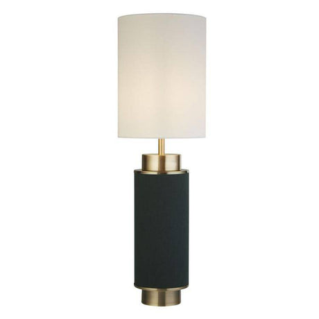 Searchlight Flask Table Lamp - Dark Green & Antique Brass| White Shade - Comet Lighting