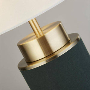 Searchlight Flask Table Lamp - Dark Green & Antique Brass| White Shade - Comet Lighting