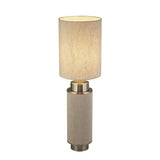 Searchlight Flask Table Lamp -Natural Hessian with Satin Nickle - Comet Lighting