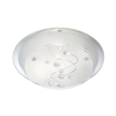 Searchlight Flush Light Leaf Design Mirrored - Comet Lighting