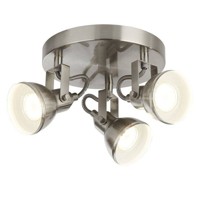 Searchlight Focus 3 Light Silver Spotlight Disc - Comet Lighting