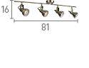 Searchlight Focus Brass 4 Light Ceiling Spotlight Adjustable Bar - Comet Lighting