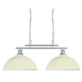 Searchlight Fusion 2Lt Bar Ceiling Pendant - Cream Metal Shades - Comet Lighting