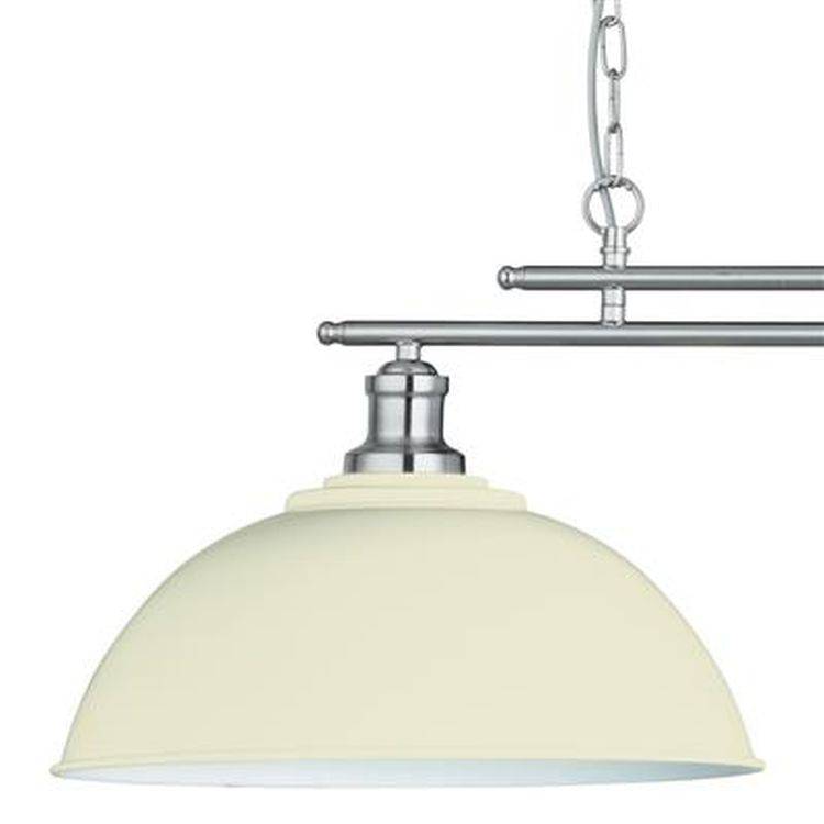 Searchlight Fusion 2Lt Bar Ceiling Pendant - Cream Metal Shades - Comet Lighting