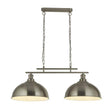 Searchlight Fusion 2Lt Bar Ceiling Pendant - Satin Silver Metal Shades - Comet Lighting