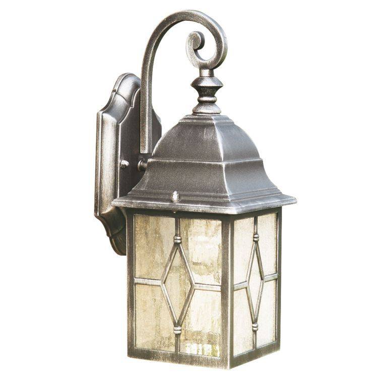 Searchlight Genoa Black Silver Outdoor Wall Light - Comet Lighting