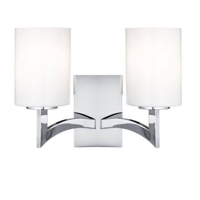 Searchlight Gina Chrome 2 Light Wall Bracket Cylinder Shades - Comet Lighting