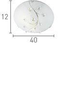 Searchlight Glass Round Flush Light Crystal Leaf Decoration - Comet Lighting