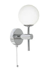 Searchlight Globe Chrome Wall Light Glass Shades - Comet Lighting