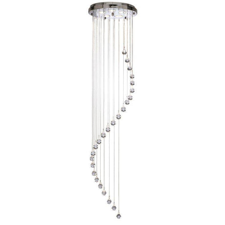 Searchlight Hallway Chrome 5 Light Multi-Drop Pendant Crystal Balls - Comet Lighting