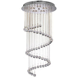 Searchlight Hallway Chrome 5 Light Pendant Dressed Crystal Balls - Comet Lighting