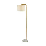 Searchlight Hangman Gold Floor Lamp With White Marble Base - Comet Lighting