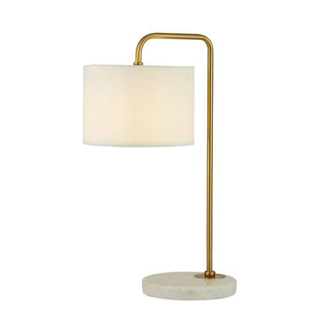 Searchlight Hangman Gold Table Lamp With White Marble Base - Comet Lighting