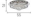 Searchlight Hanna 55cm Chrome 8 Light Semi-Flush Crystal Balls - Comet Lighting