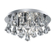 Searchlight Hanna Bathroom 4 Light Crystal Ceiling Flush Drops - Comet Lighting