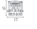 Searchlight Hanna Chrome 2 Light Round Wall Bracket Crystal - Comet Lighting