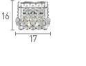 Searchlight Hanna Chrome 2 Light Square Bracket Crystal Balls - Comet Lighting