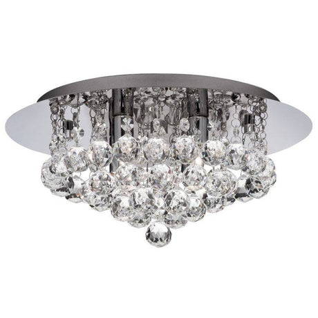 Searchlight Hanna Chrome 4 LED Light Semi-Flush Crystal Balls - Comet Lighting