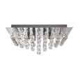 Searchlight Hanna Chrome 4 Light Square Semi Flush Crystal Balls - Comet Lighting