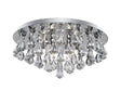 Searchlight Hanna Chrome 6 Light Semi-Flush Diamond Shape Crystals - Comet Lighting