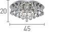 Searchlight Hanna Chrome 6 Light Semi-Flush Diamond Shape Crystals - Comet Lighting