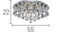 Searchlight Hanna Chrome 8 Light Semi Flush Diamond Shape Crystals - Comet Lighting