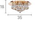 Searchlight Hanna Gold 4 Light Semi-Flush Crystal Balls - Comet Lighting