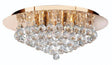 Searchlight Hanna Gold 6 Light Semi Flush Crystal Balls - Comet Lighting