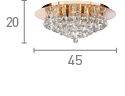 Searchlight Hanna Gold 6 Light Semi Flush Crystal Balls - Comet Lighting