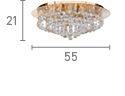 Searchlight Hanna Gold 8 Light Semi Flush Crystal Balls - Comet Lighting