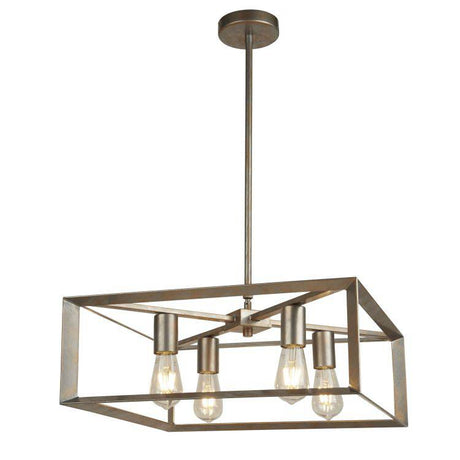 Searchlight Heaton 4Lt Pendant| Brushed Silver Gold Finish - Comet Lighting