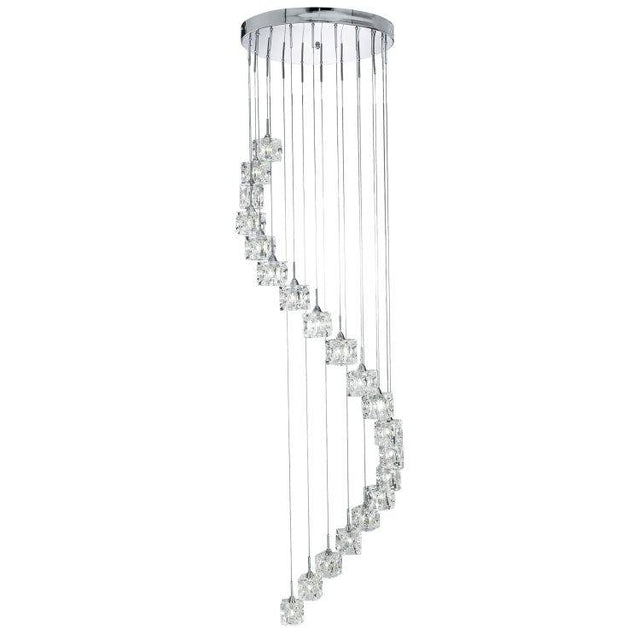 Searchlight Ice Cube 20Lt Multi-Drop 180Cm Glass Chrome - Comet Lighting