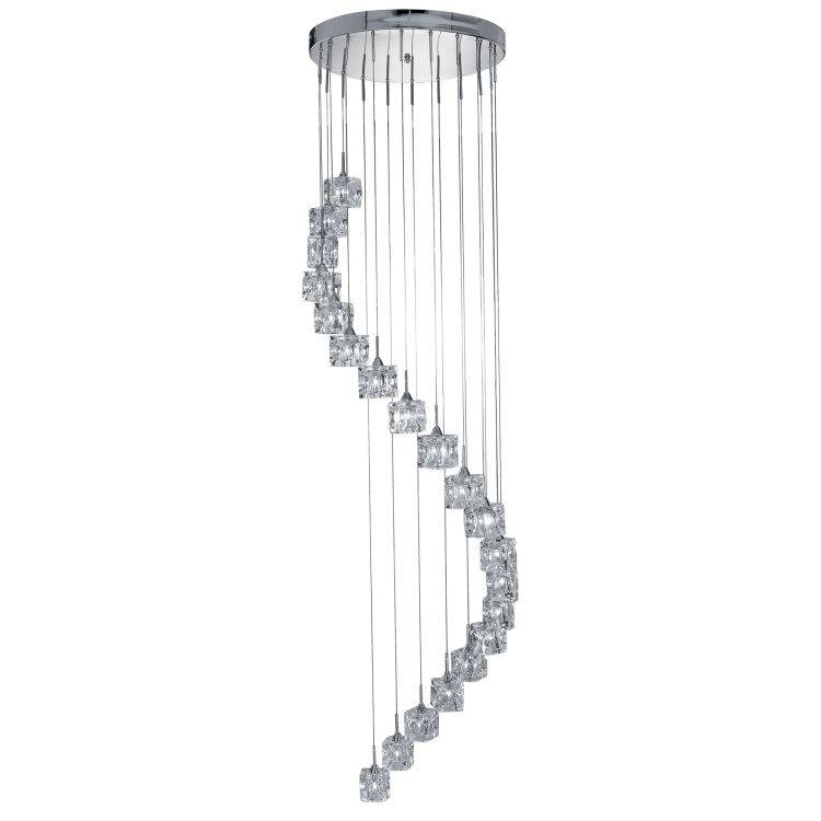 Searchlight Ice Cube 20Lt Multi Drop 3M Glass Chrome - Comet Lighting